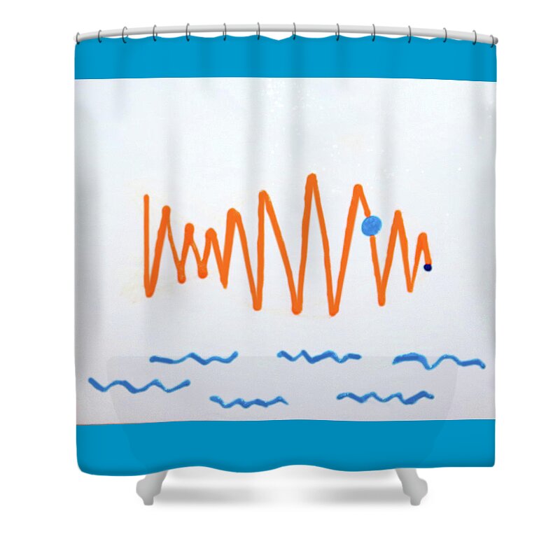 Fish Shower Curtain featuring the painting A Fish Out of Water by Deborah Boyd