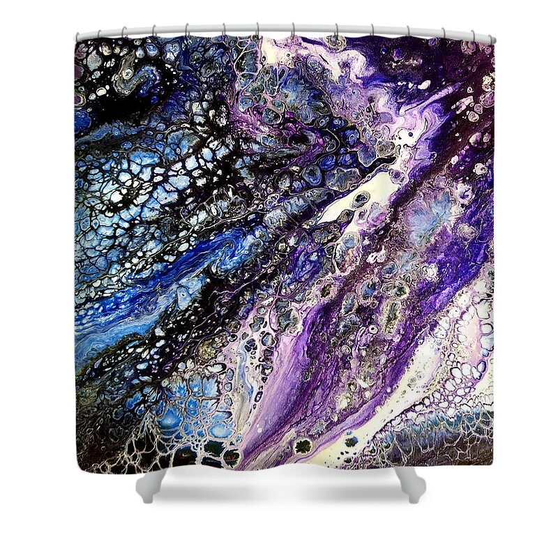  Shower Curtain featuring the painting A Flowing Journey by Rein Nomm