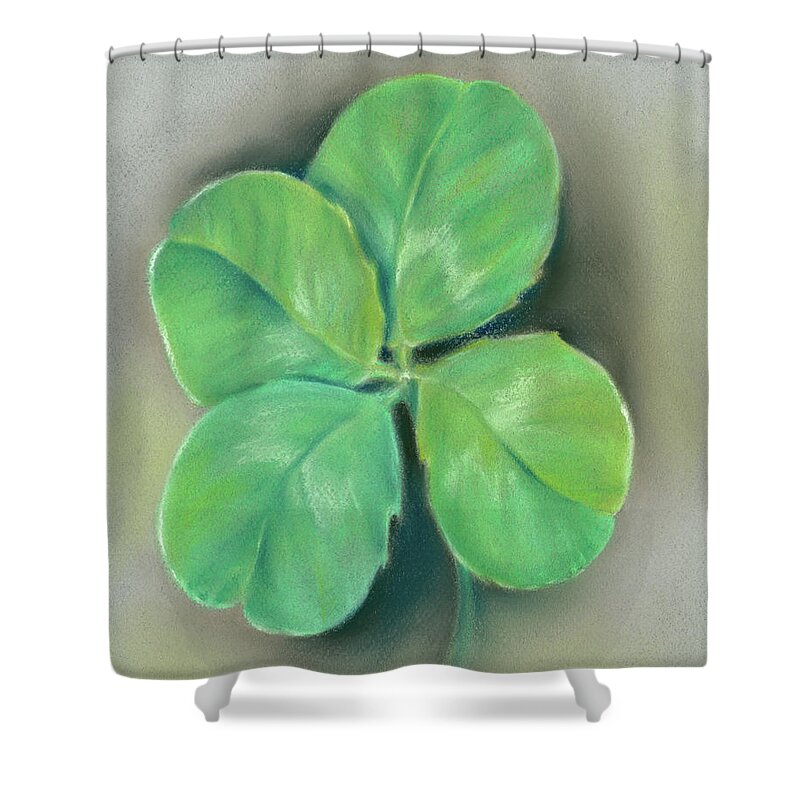 Botanical Shower Curtain featuring the painting A Four Leaf Clover for Luck by MM Anderson