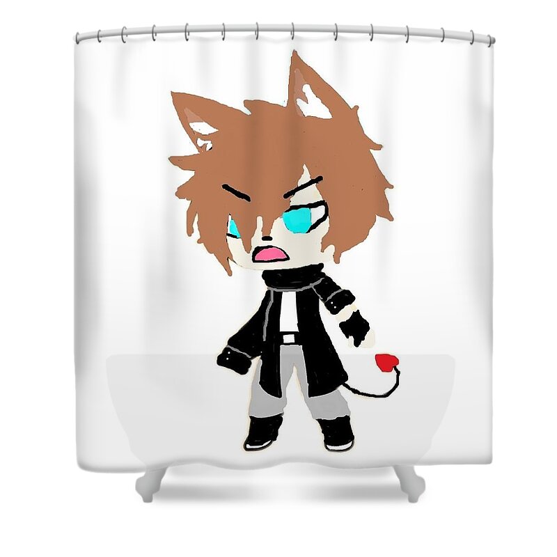 A Gacha Life Yelling At His Gf Shower Curtain by Jolianys Suarez