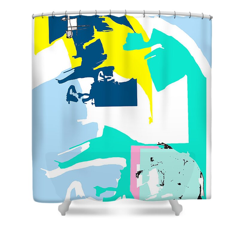 Contemporary Art Shower Curtain featuring the digital art A Golden Raven by Jeremiah Ray