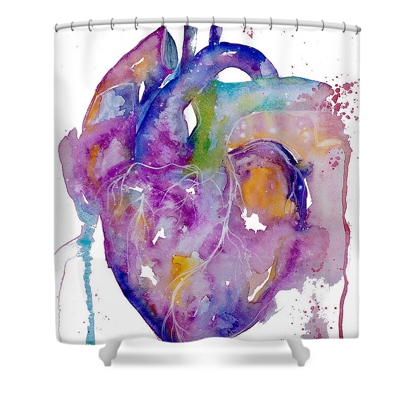 Heart Shower Curtain featuring the painting A Heart for Love by Ann Leech
