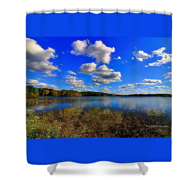 Landscape Shower Curtain featuring the photograph A Hint of Fall by Mary Walchuck