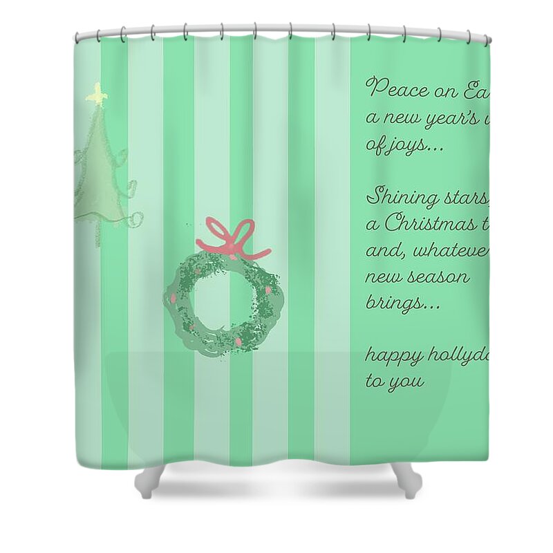 Holiday Shower Curtain featuring the ceramic art A Holiday Poem by Ashley Rice