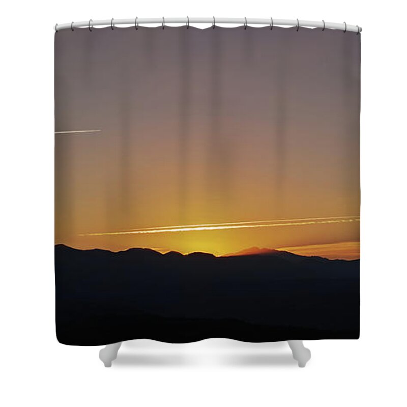 Landscape Shower Curtain featuring the photograph A light box by Karine GADRE