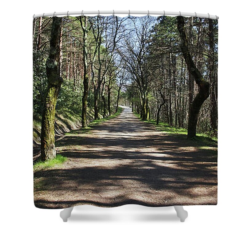A Wild Ride Shower Curtain featuring the photograph A long way ... by Karine GADRE