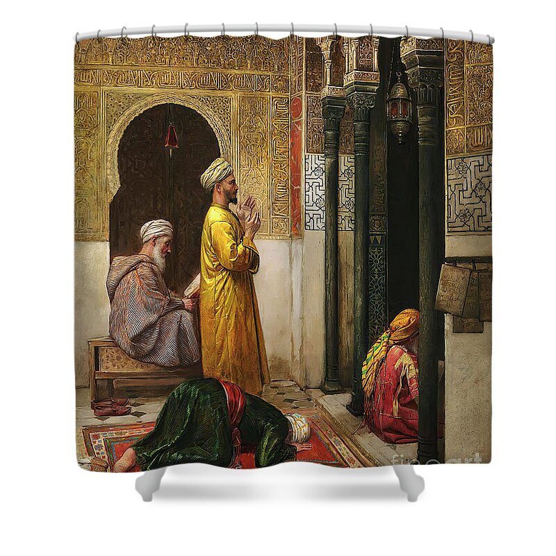 Moment Of Prayer Shower Curtain featuring the photograph A Moment Of Prayer by Rudolf Weisse by Carlos Diaz