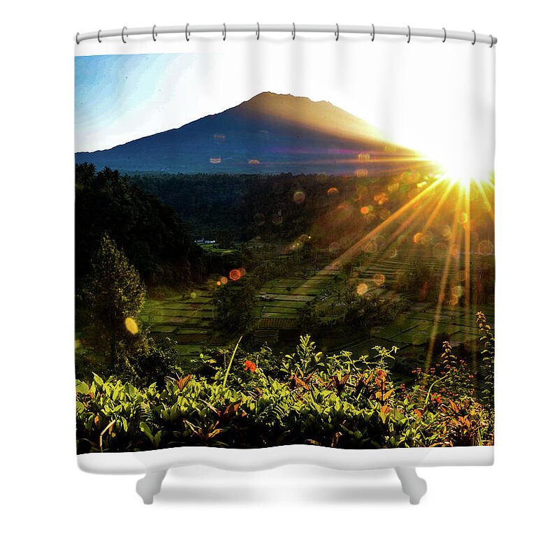 Volcano Shower Curtain featuring the photograph This Side Of Paradise - Mount Agung. Bali, Indonesia by Earth And Spirit