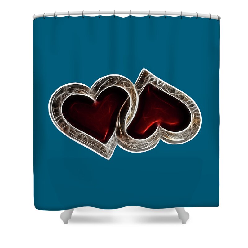 Heart Shower Curtain featuring the photograph A Pair Of Hearts - Horizontal by Shane Bechler