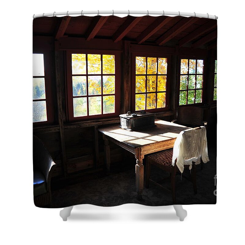 Antique Shower Curtain featuring the photograph A Room With A View by Terri Gostola