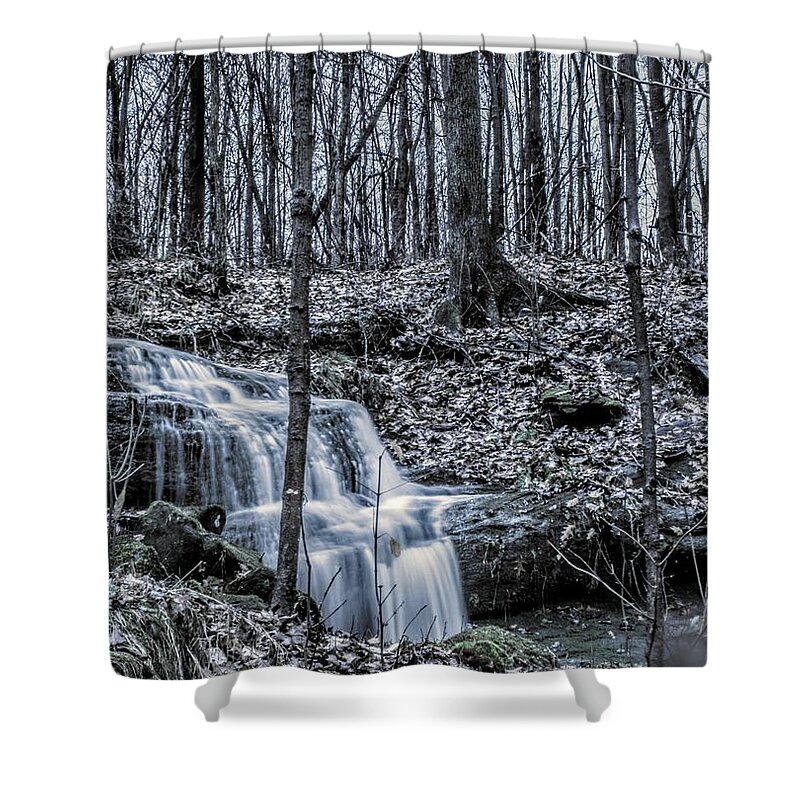  Shower Curtain featuring the photograph A Secret Falls in the Fall by Brad Nellis