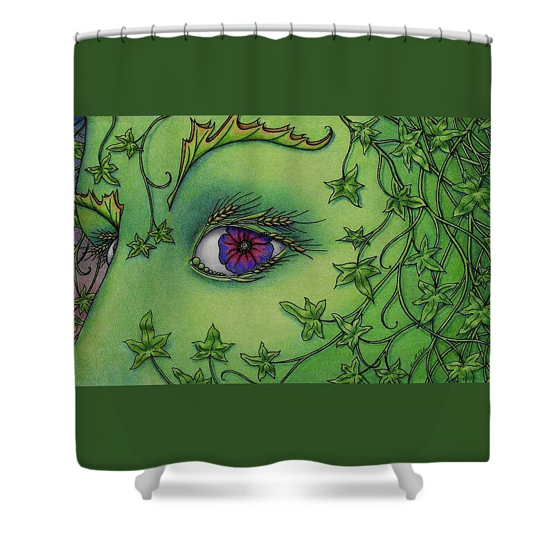 Kim Mcclinton Shower Curtain featuring the drawing The Side-Eye from Mother Nature by Kim McClinton