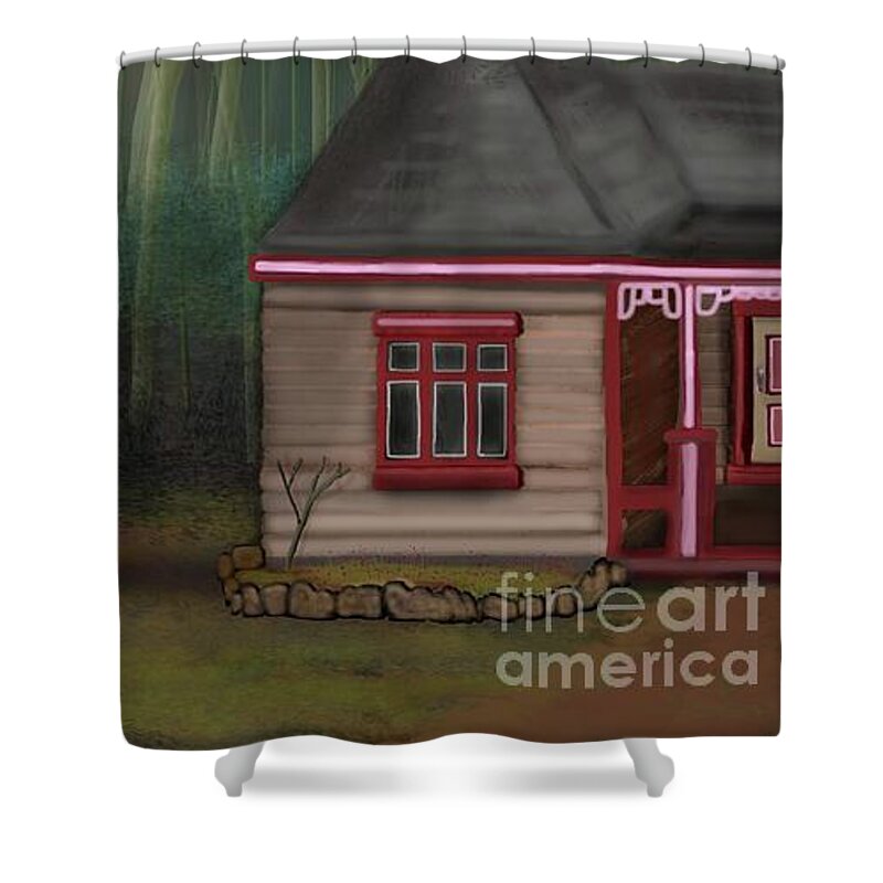 Home Shower Curtain featuring the digital art A Sweet Home  by Julie Grimshaw