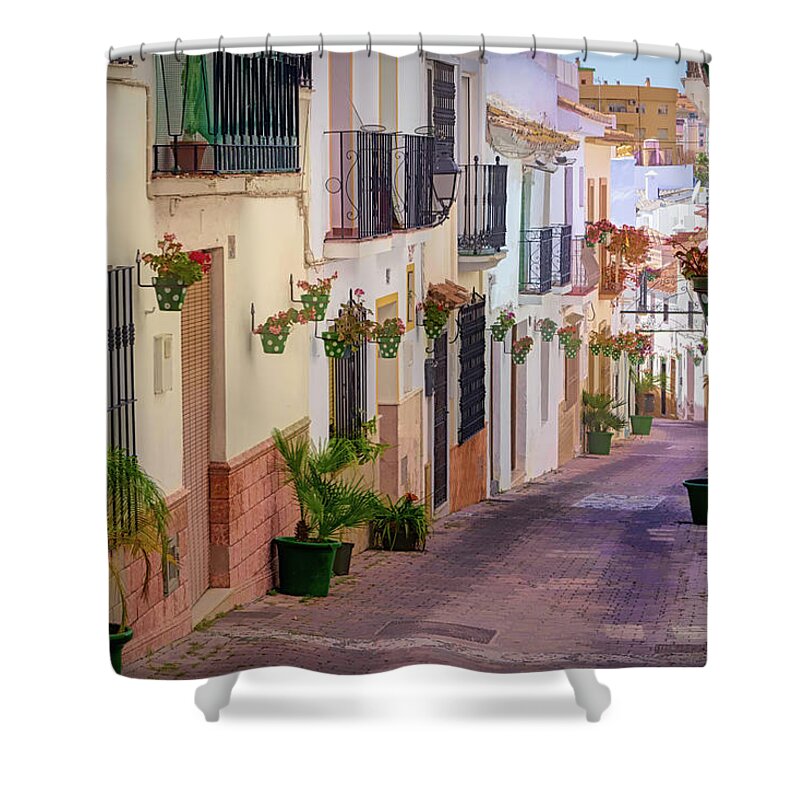 Andalusian City Shower Curtain featuring the photograph A visit to the city of Estepona - 7 by Jordi Carrio Jamila