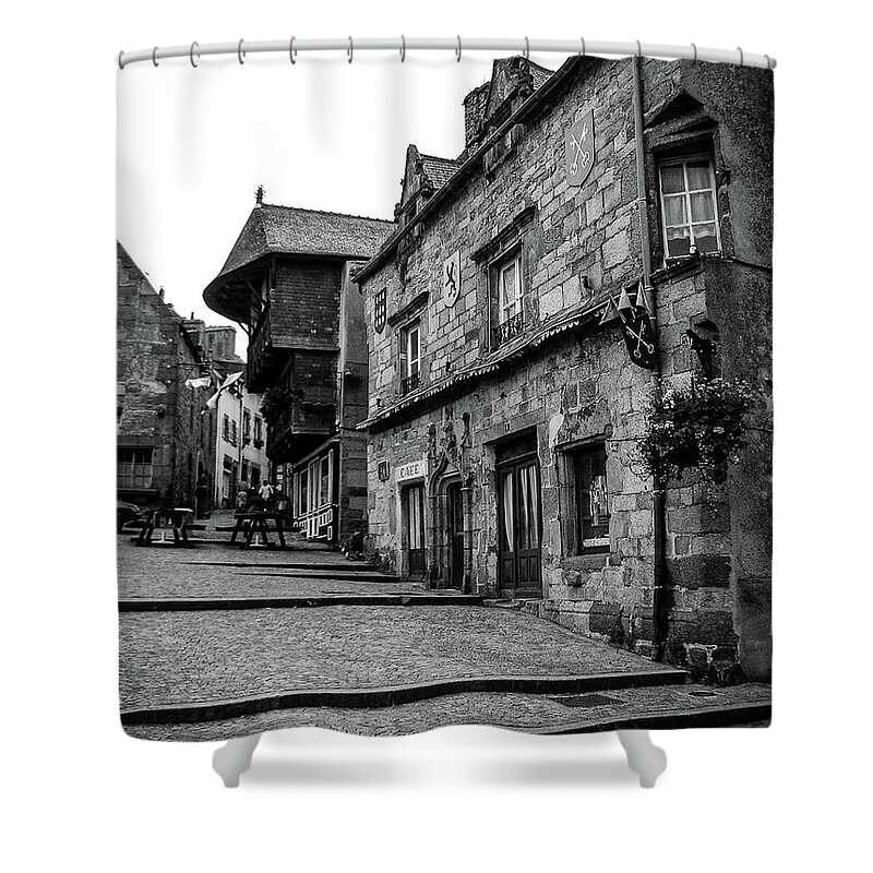 France Shower Curtain featuring the photograph A Walk through town by Jim Feldman