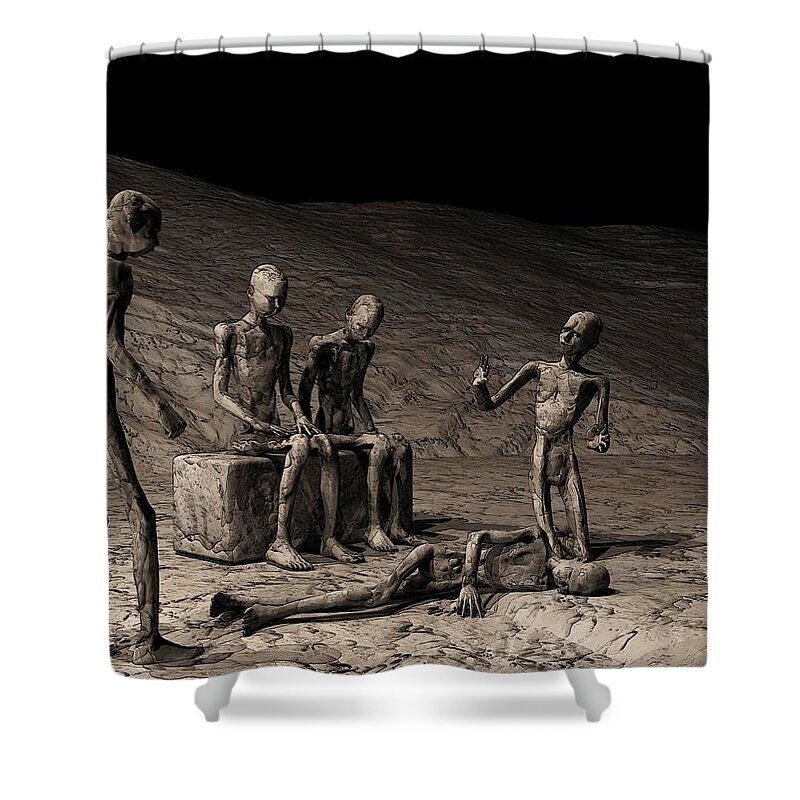 Surreal Shower Curtain featuring the digital art A World of Indifference by John Alexander