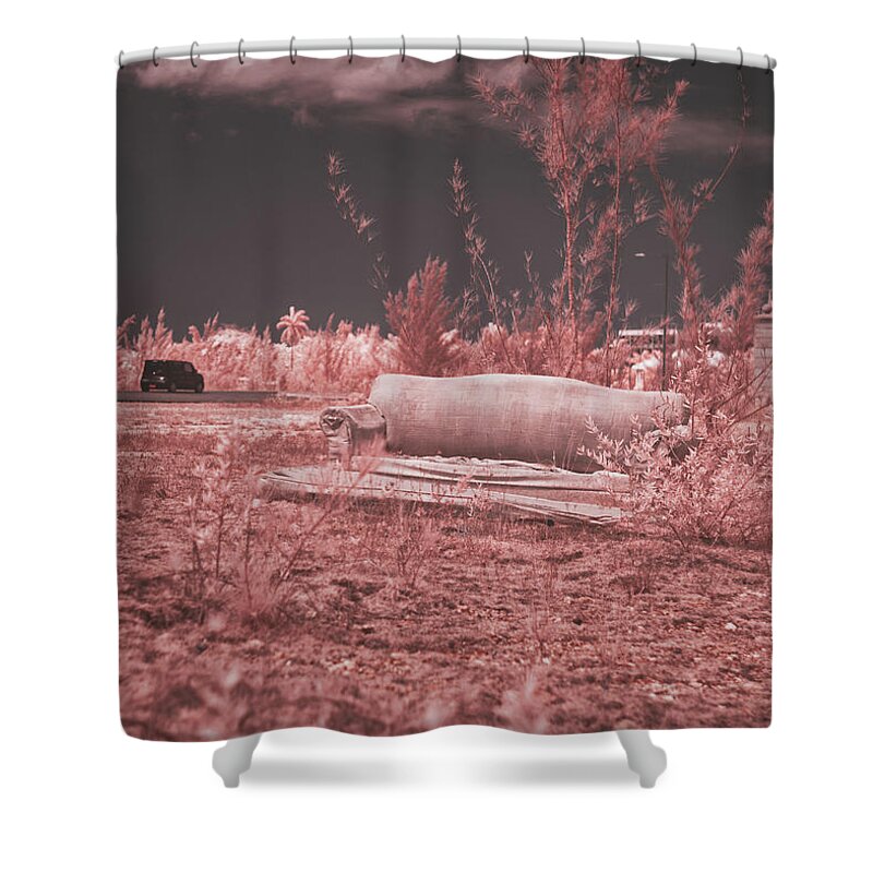 Infrared Photography Shower Curtain featuring the photograph Abandoned by Gian Smith