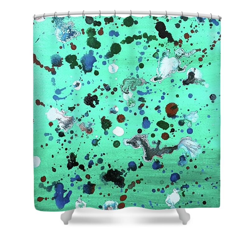 Dripping Shower Curtain featuring the mixed media Abstract 2 by Magdalena Frohnsdorff