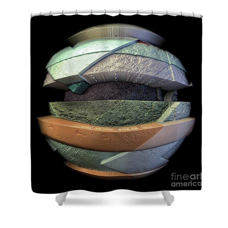 Texture Shower Curtain featuring the digital art Abstract 3D Sphere by Phil Perkins