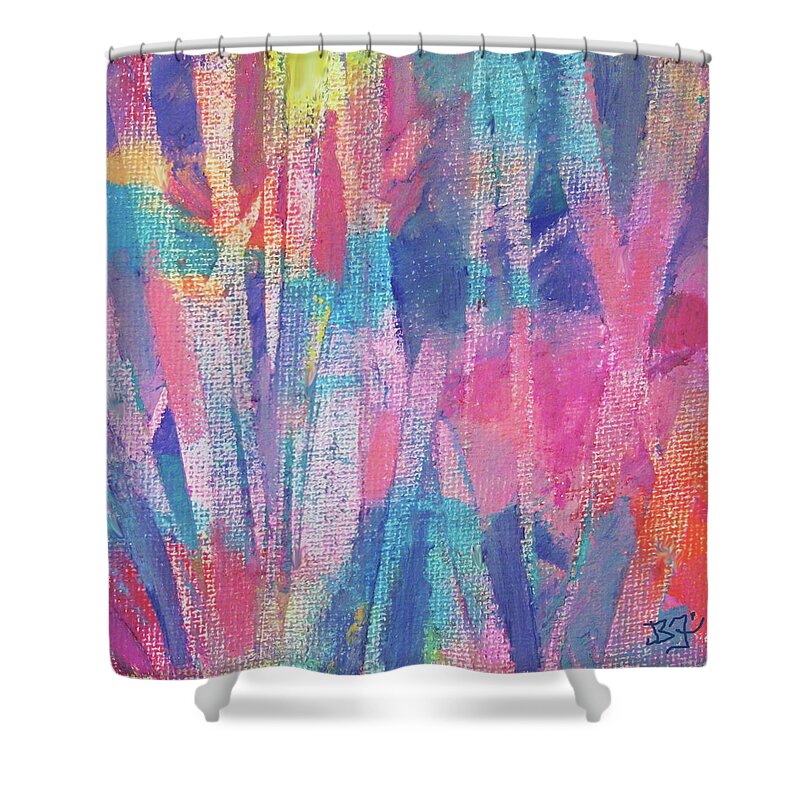 Colorful Abstract Shower Curtain featuring the painting Abstract 9-2-20-1 by Jean Batzell Fitzgerald