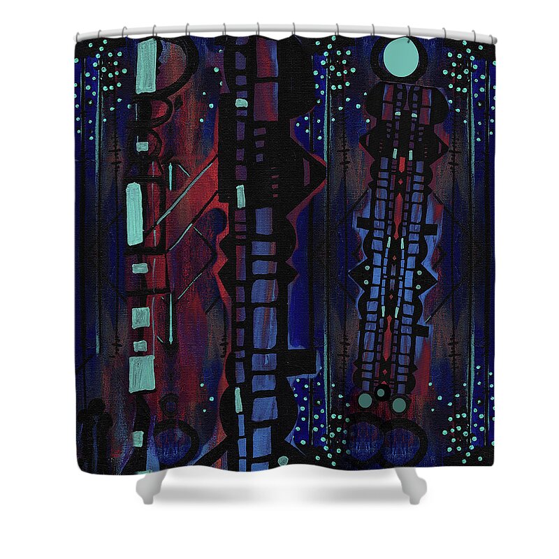 Abstract Shower Curtain featuring the painting Abstract #99 by Amy Shaw
