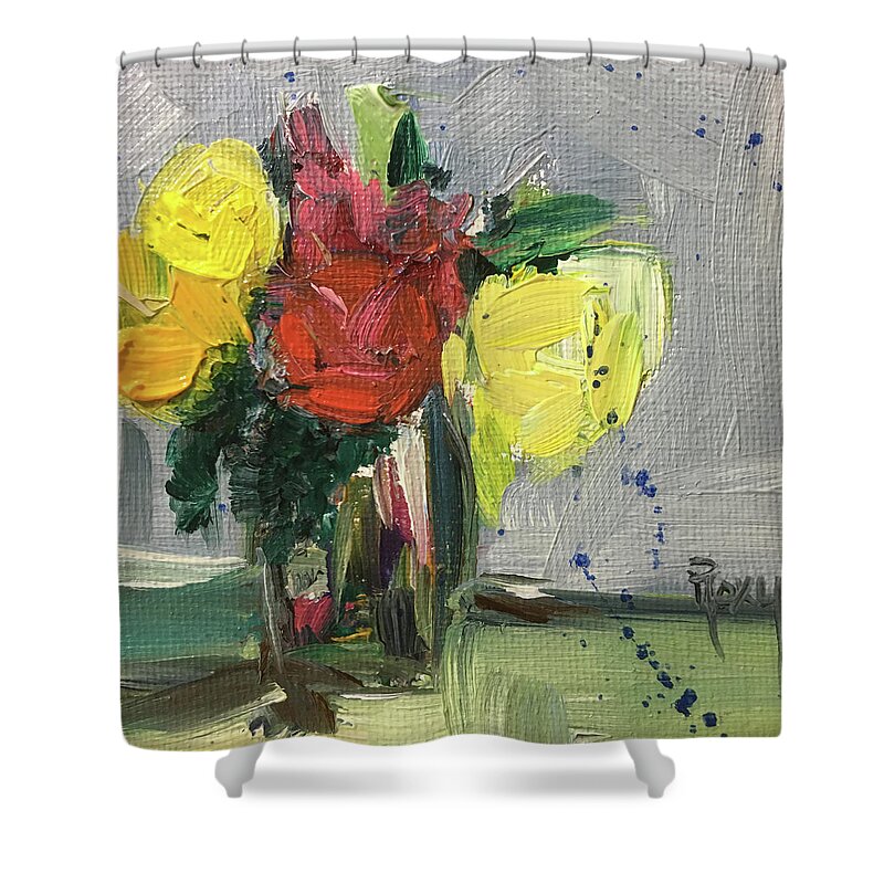 Flowers Shower Curtain featuring the painting Abstract Bunch by Roxy Rich
