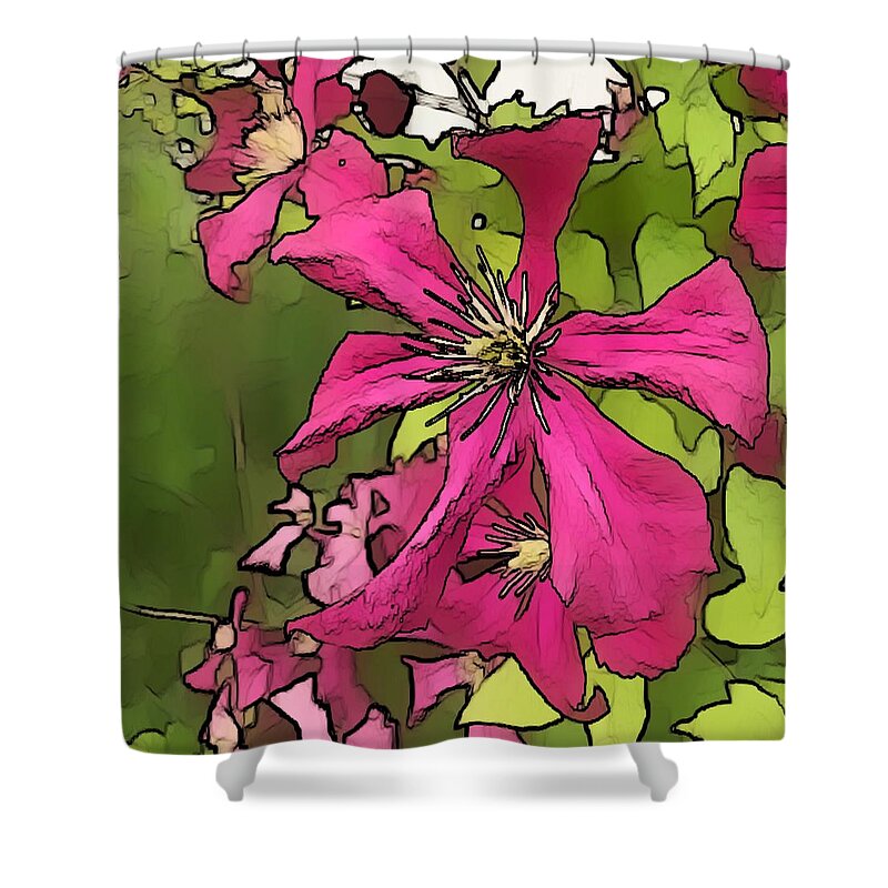 Clematis Shower Curtain featuring the photograph Abstract Clematis by Mark Egerton