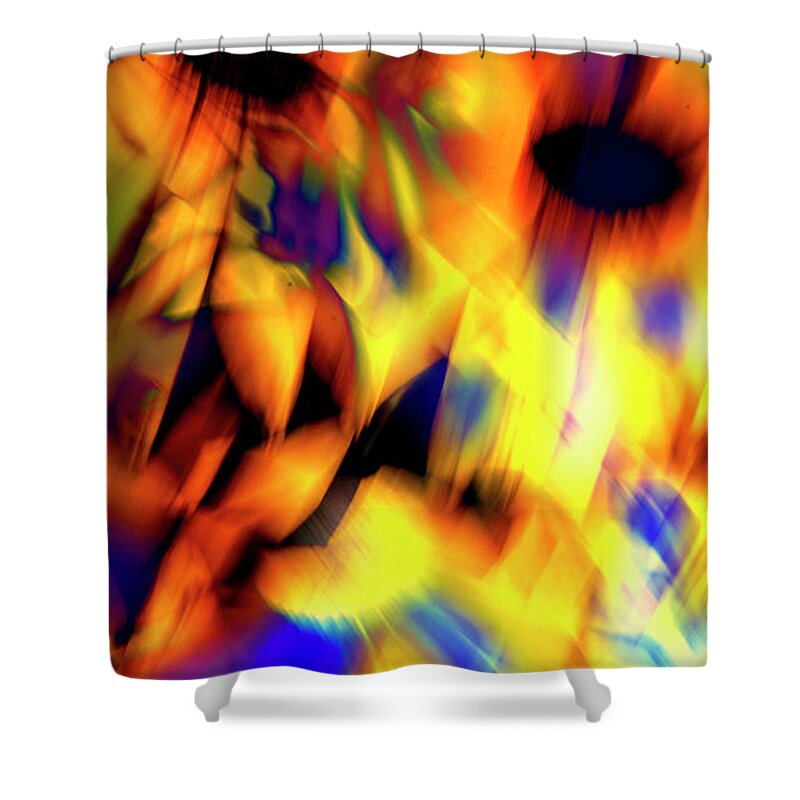 Daisy Shower Curtain featuring the digital art Abstract Daisy Vertical by Kathy Paynter