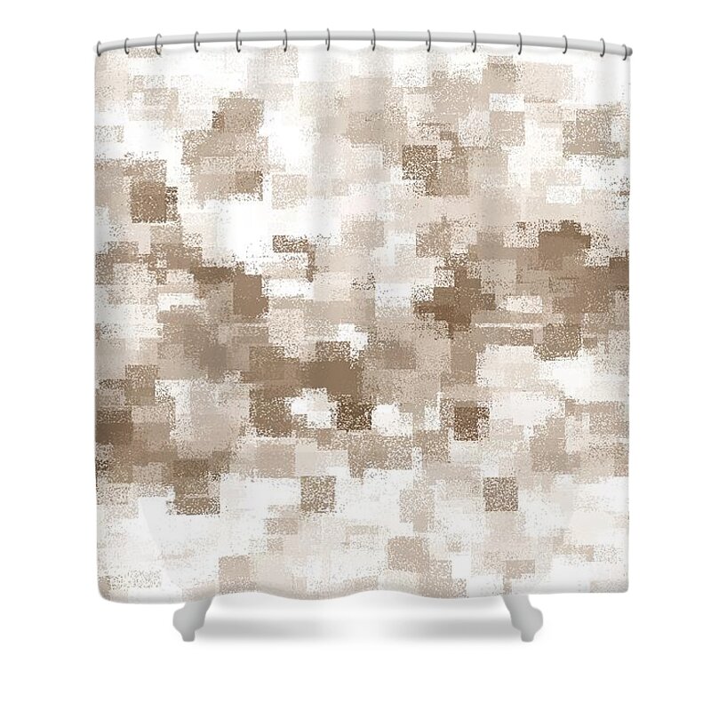 Abstract Shower Curtain featuring the digital art Abstract Design 217 by Lucie Dumas