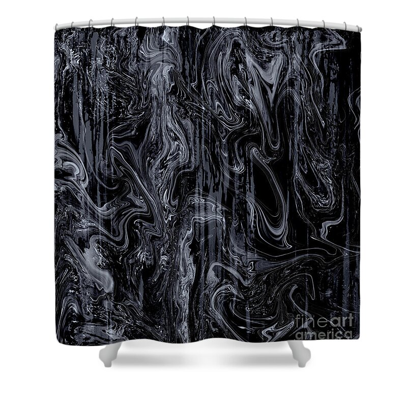 A-fine-art Shower Curtain featuring the painting Abstract Elegance 15 by Catalina Walker