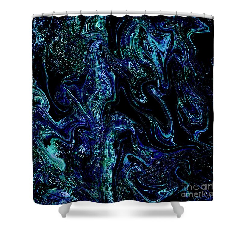 A-fine-art Shower Curtain featuring the painting Abstract Elegance 21 by Catalina Walker