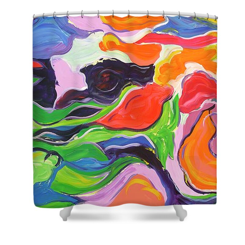 Flowers Shower Curtain featuring the painting Abstract Flower Swirls by Britt Miller