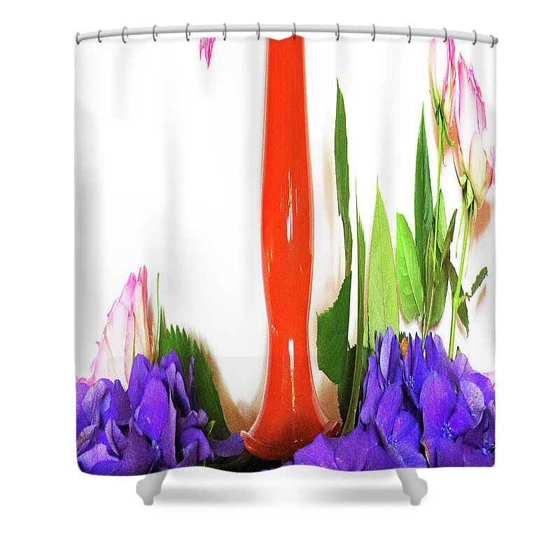 Flowers Shower Curtain featuring the digital art Abstract flowers 1 by Kathleen Illes