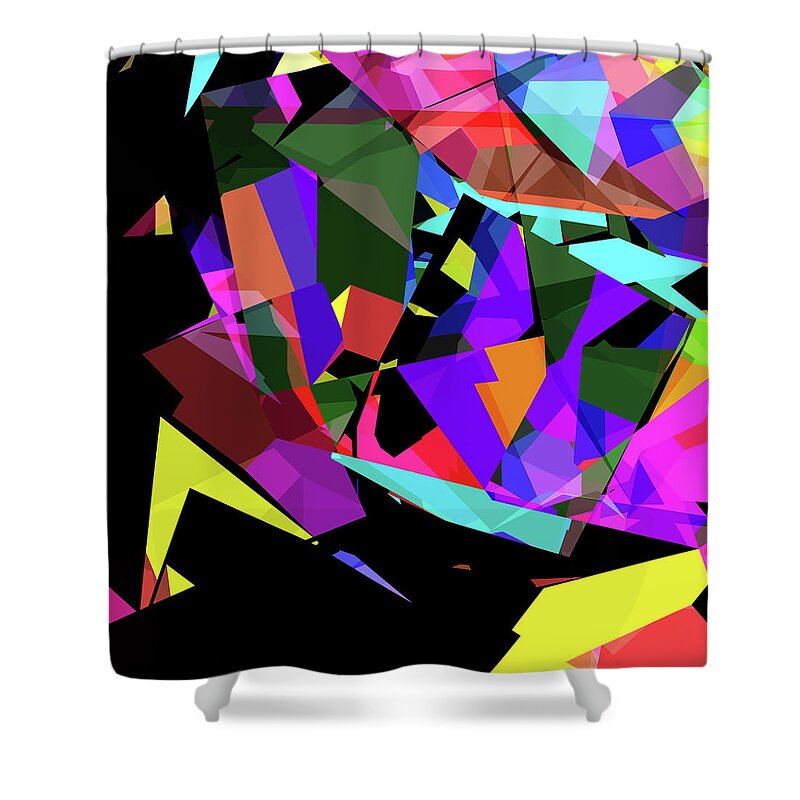 Abstract Shower Curtain featuring the digital art ABSTRACT Fractal Cage 1 4 by Russell Kightley