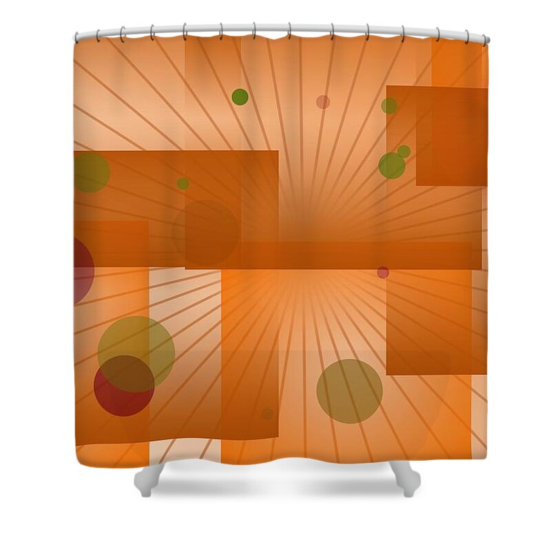 Orange Shower Curtain featuring the digital art Abstract in Orange by Steve Carpentier