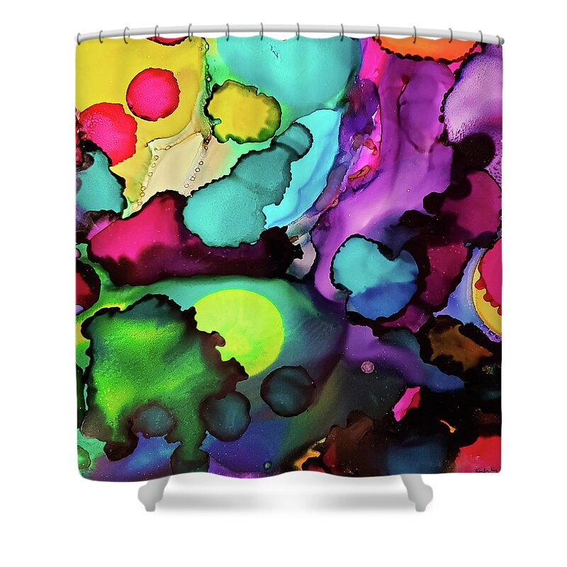 Abstract Shower Curtain featuring the tapestry - textile Abstract ink by Karla Kay Benjamin