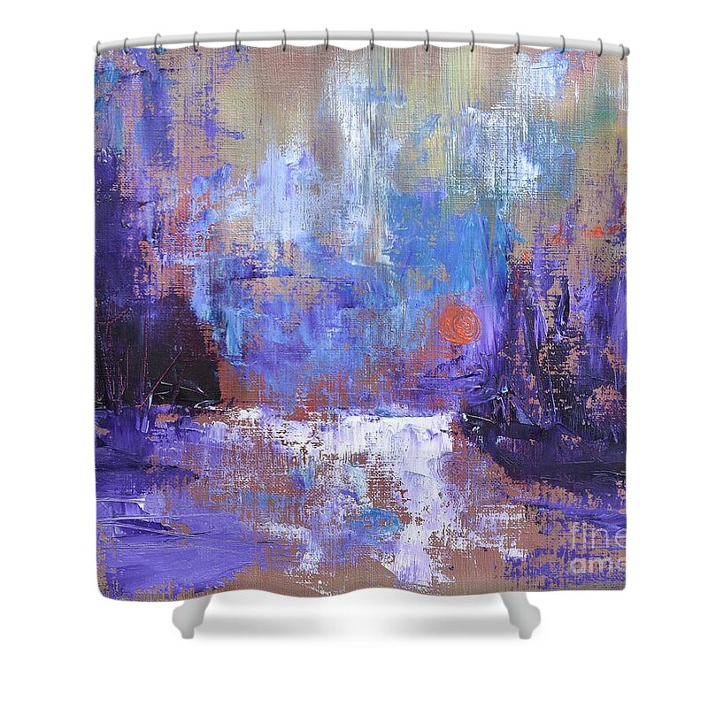 Exciting Shower Curtain featuring the painting Abstract Journey by Monika Shepherdson