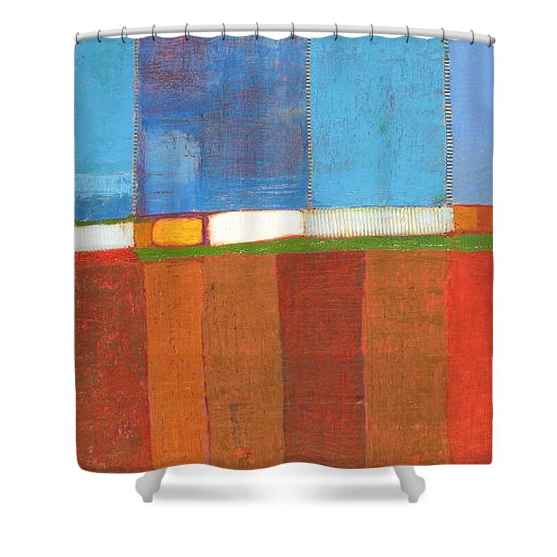 Peace Shower Curtain featuring the painting Abstract landscape 2 by Habib Ayat