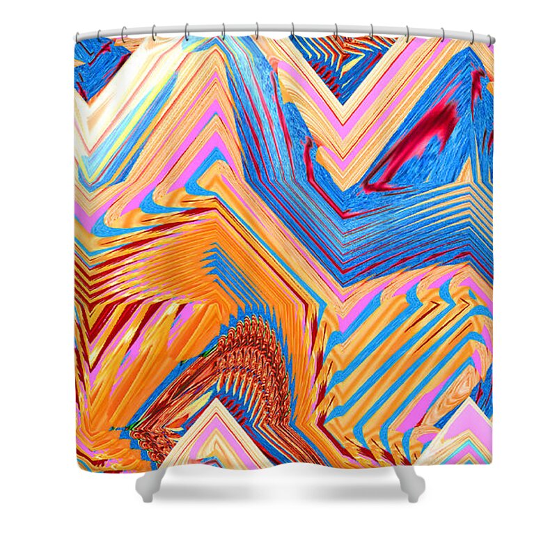 Abstract Art Shower Curtain featuring the digital art Abstract Maze by Ronald Mills