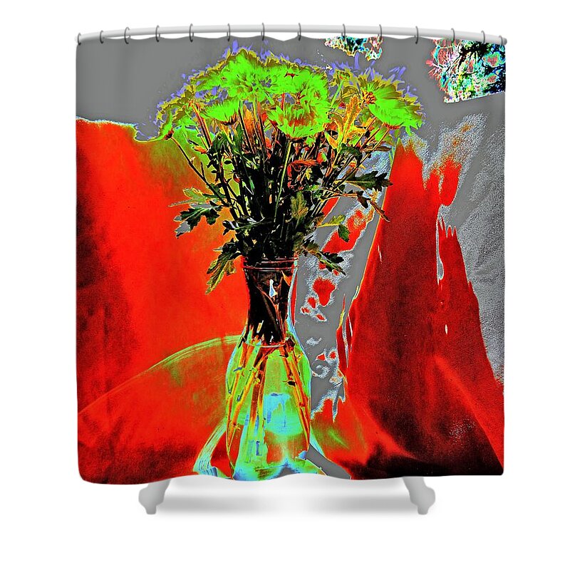 Flowers Shower Curtain featuring the photograph Abstract Mums by Andrew Lawrence