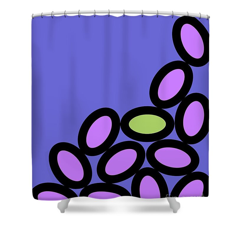 Abstract Shower Curtain featuring the digital art Abstract Ovals on Twilight by Donna Mibus