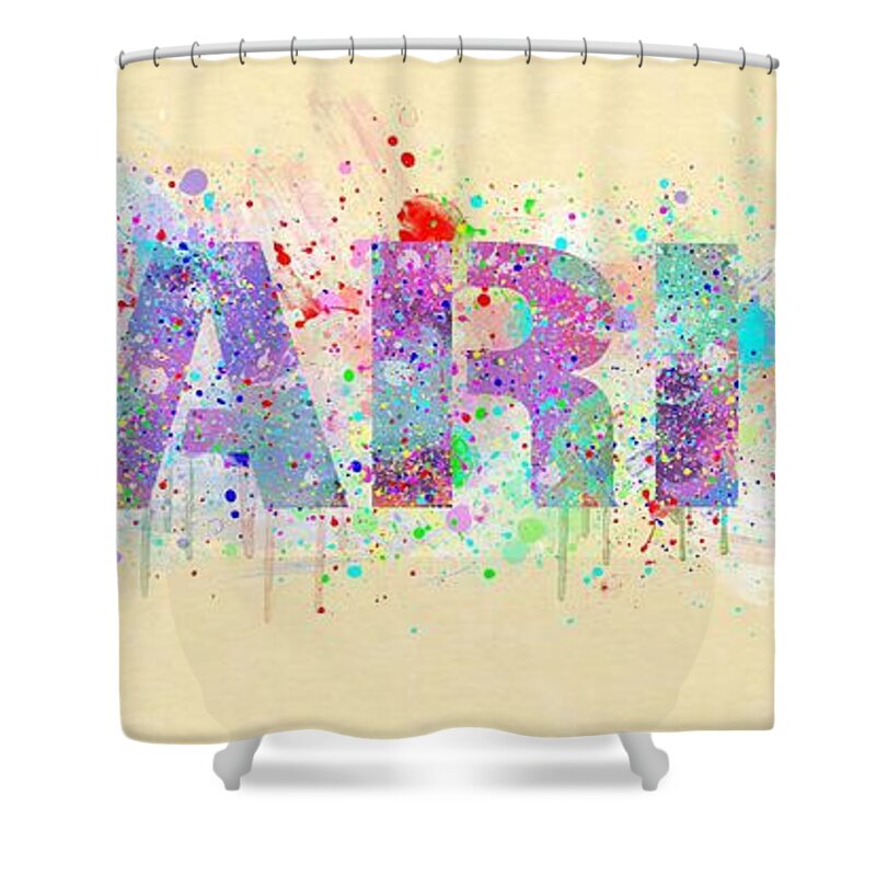Paris Shower Curtain featuring the mixed media Abstract Paris - France by Stefano Senise