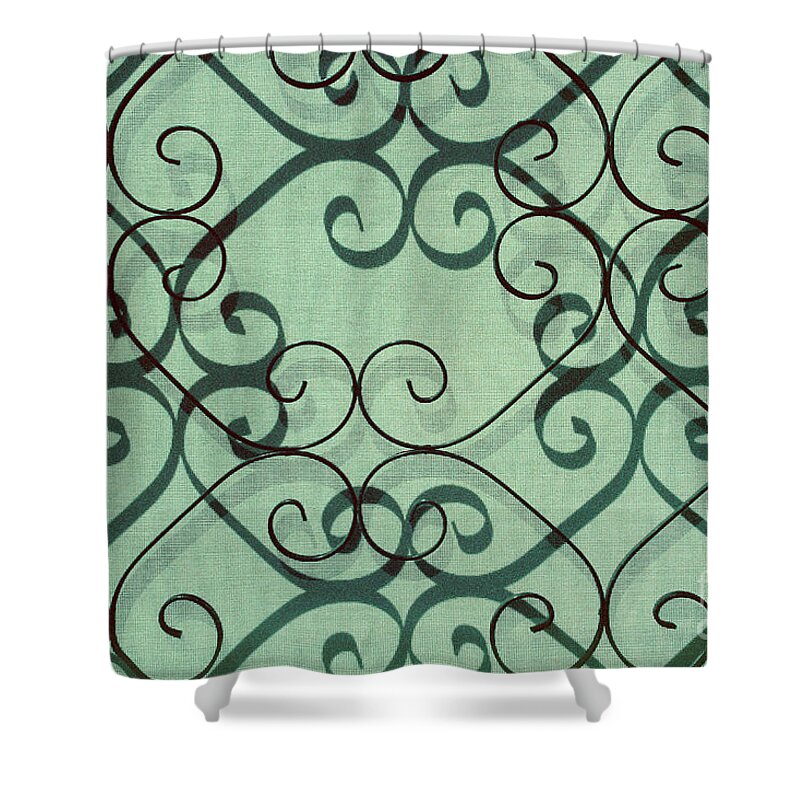 Urban Shower Curtain featuring the photograph abstract photography shadows - Variations On a Screen by Sharon Hudson