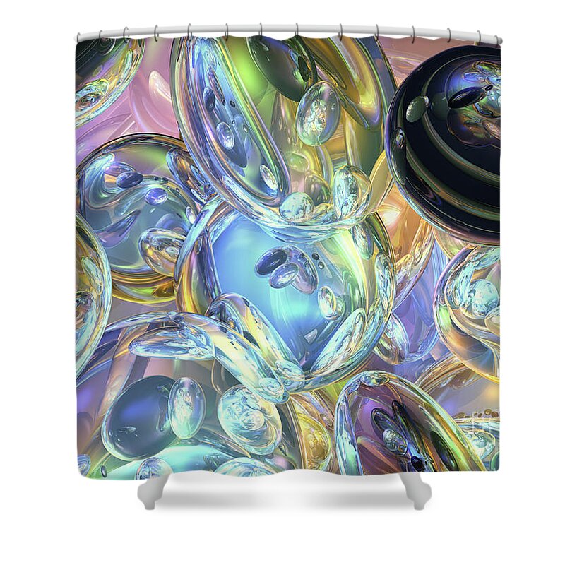 Three Dimensional Shower Curtain featuring the digital art Abstract Reflections by Phil Perkins