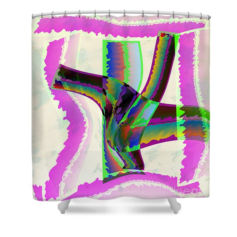 Ribbons Shower Curtain featuring the digital art Abstract Ribbons by Kae Cheatham