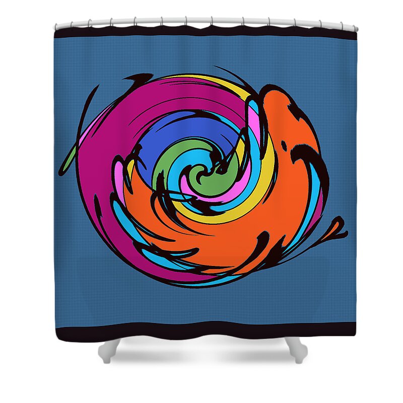 Abstract Shower Curtain featuring the digital art Abstract Signature by Ronald Mills