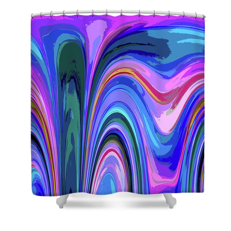 Abstract Shower Curtain featuring the painting Abstract Wave 5 by Tracy-Ann Marrison