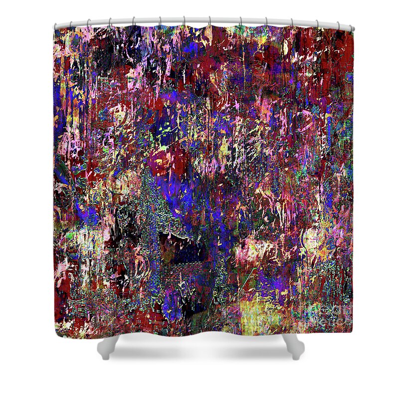 A-fine-art Shower Curtain featuring the painting Abstracts Special Effects 1A/ Behind The Scenes by Catalina Walker