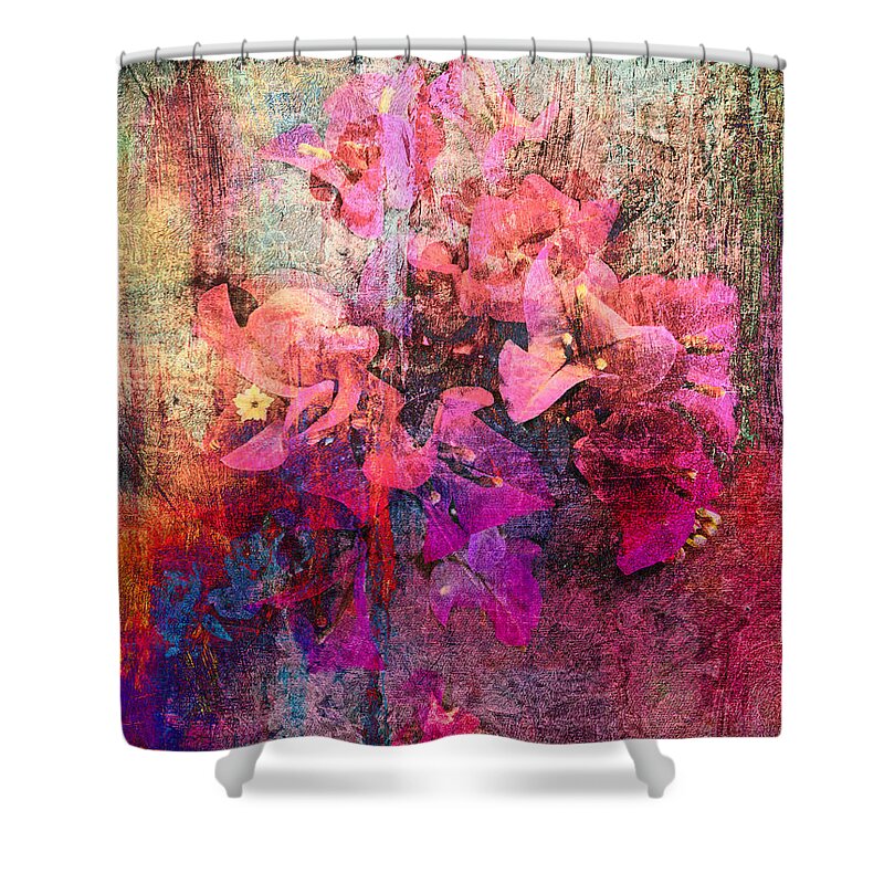 Abstract Shower Curtain featuring the digital art Abstract Floral by Sandra Selle Rodriguez