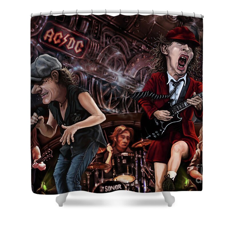 Ac/dc Shower Curtain featuring the digital art Ac/dc by Andre Koekemoer